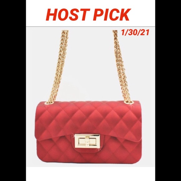 🌹RED🌹QUILTED  Jelly Crossbody/Shoulder Bag NWT🏷 - Picture 15 of 15